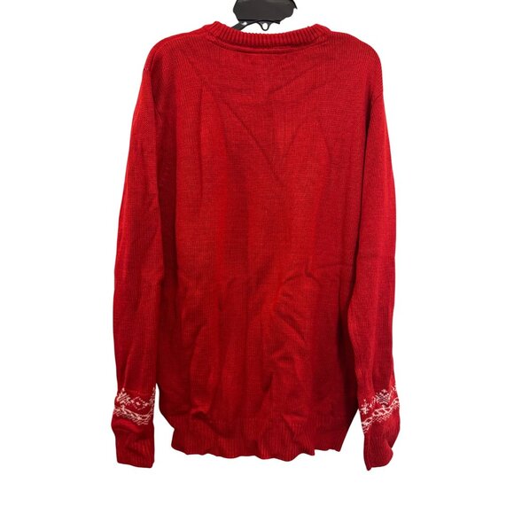 21 Men Penguin Christmas Sweater Mens Size S Red Knit Novelty Winter Holiday Des - Picture 2 of 6